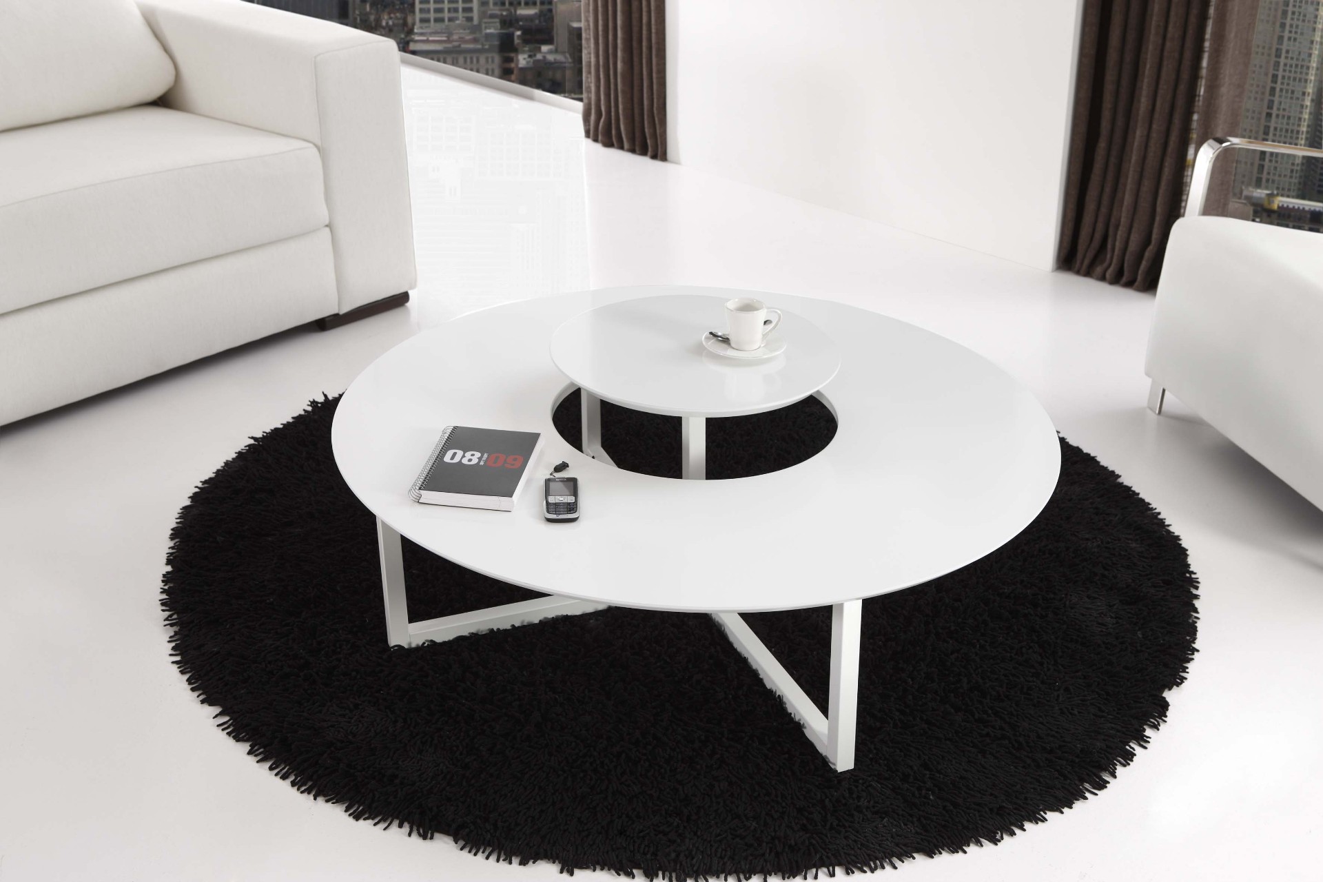 mesa metálica de centro para espacio living premium
