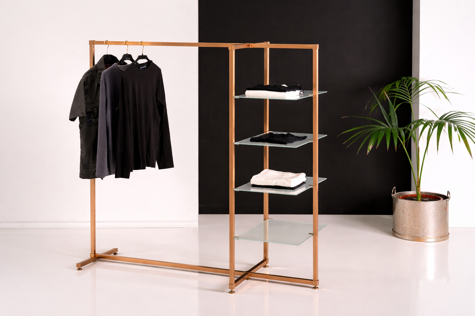 sistema ligero de exposición cobre para retail premium